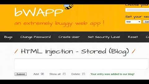 HTML Injection   Stored Blog low