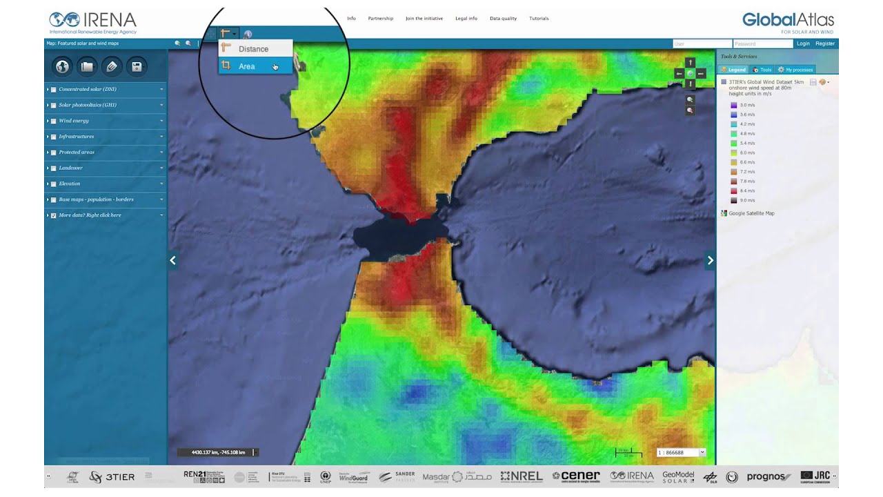Distance and area tool