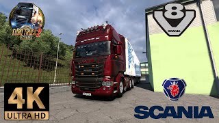 ETS2 4K | SCANIA R580 V8 + Schmitz Trailer | DC16 V8 Sound Mod | Oslo - Stavanger | Promods Norway