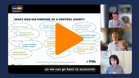 PMI LIVE: The Purpose of Shewhart’s Control Charts