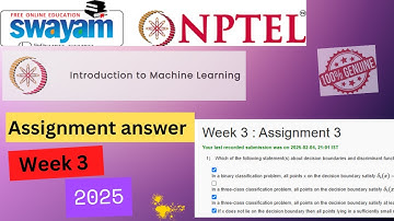 NPTEL Introduction to Machine Learning Week 3 Assignment 3 Answers Solution Quiz|2025 Jan|#nptel