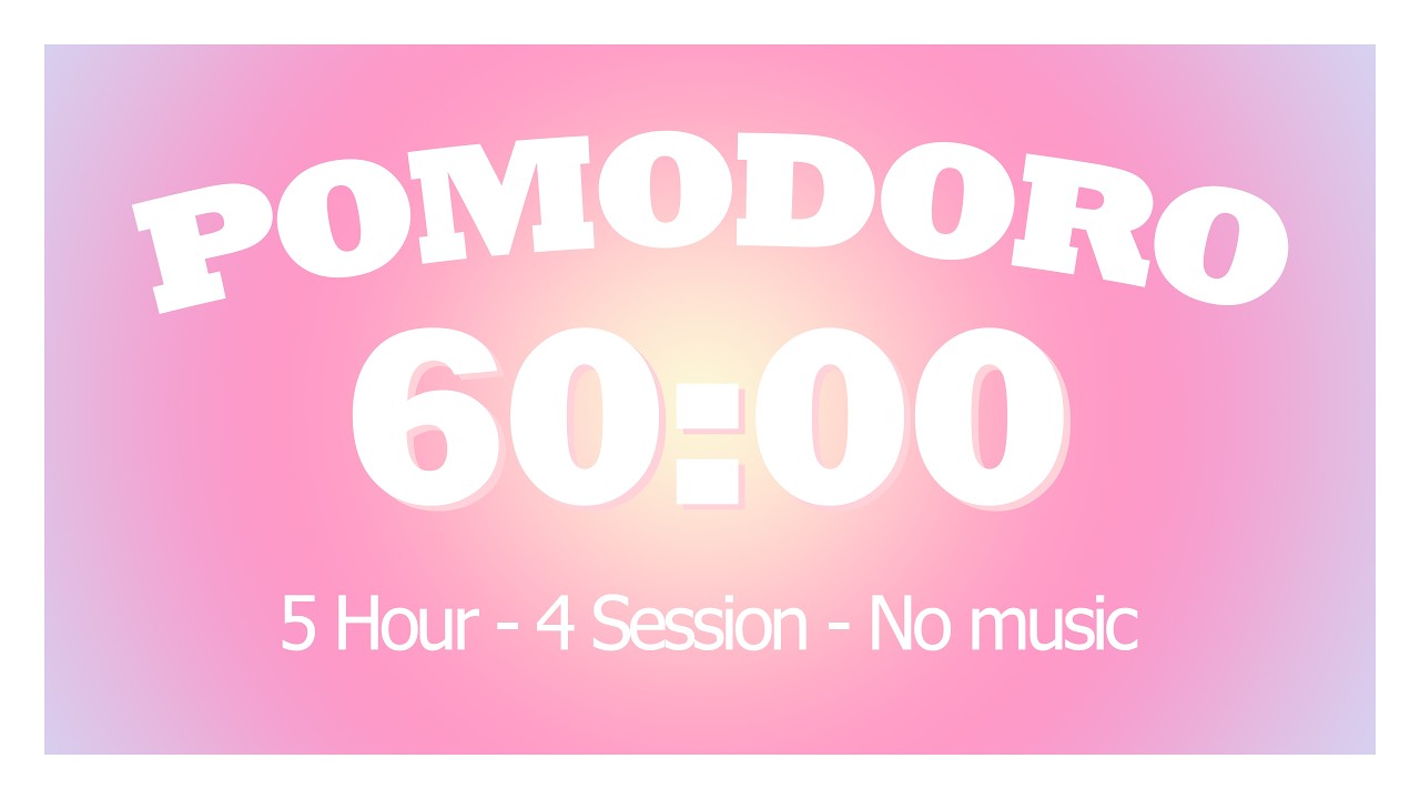 5 Hours Study With Me 🍭 Pomodoro 60/10 🎧 No Music 📖 60 Minute Study, 10 ...