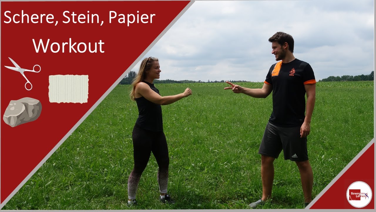 Aufwärmspiel/Sportspiel: Schere Stein Papier Workout - YouTube