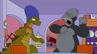 Godzilla (Marge) Vs King Kong (Homero) Los Simpson