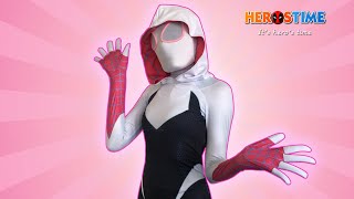 SpiderGwen UPGRADED her new suit!! Spider-man Across The Spiderverse Spidergwen suit unboxing!!