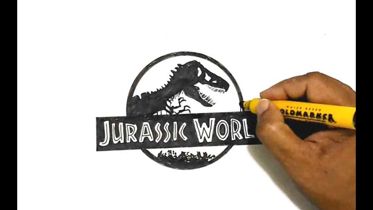 How to Draw the Jurassic World Logo - YouTube