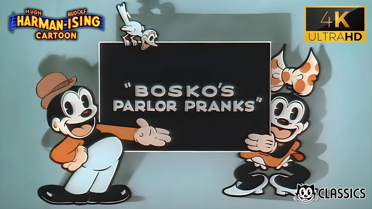 Happy Harmonies: Bosko's Parlor Pranks (1934) 4K Remastered | MGM Classic Cartoon by Hugh & Rudolf