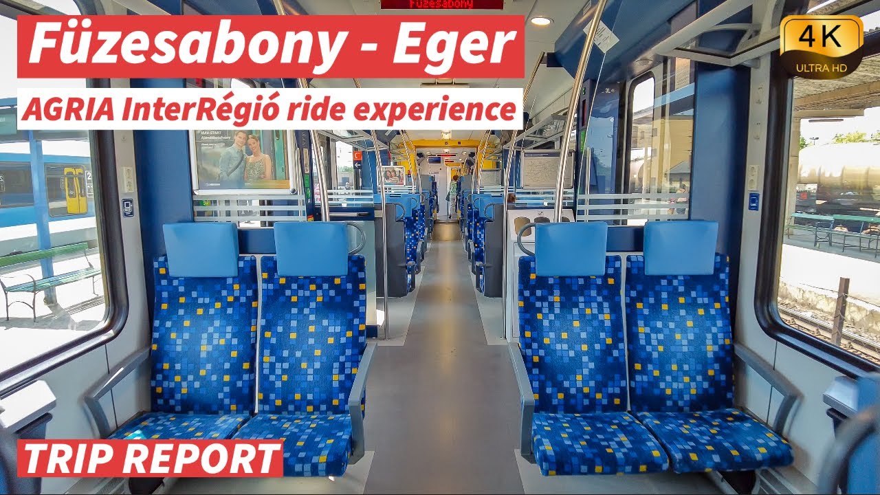 【4K】Фюзесабони в Эгер на поезде Inter Regio и поезде 2-го класса - с субтитрами 【CC】
