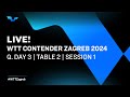 LIVE! | T2 | Qualifying Day 3 | WTT Contender Zagreb 2024 | Session 1