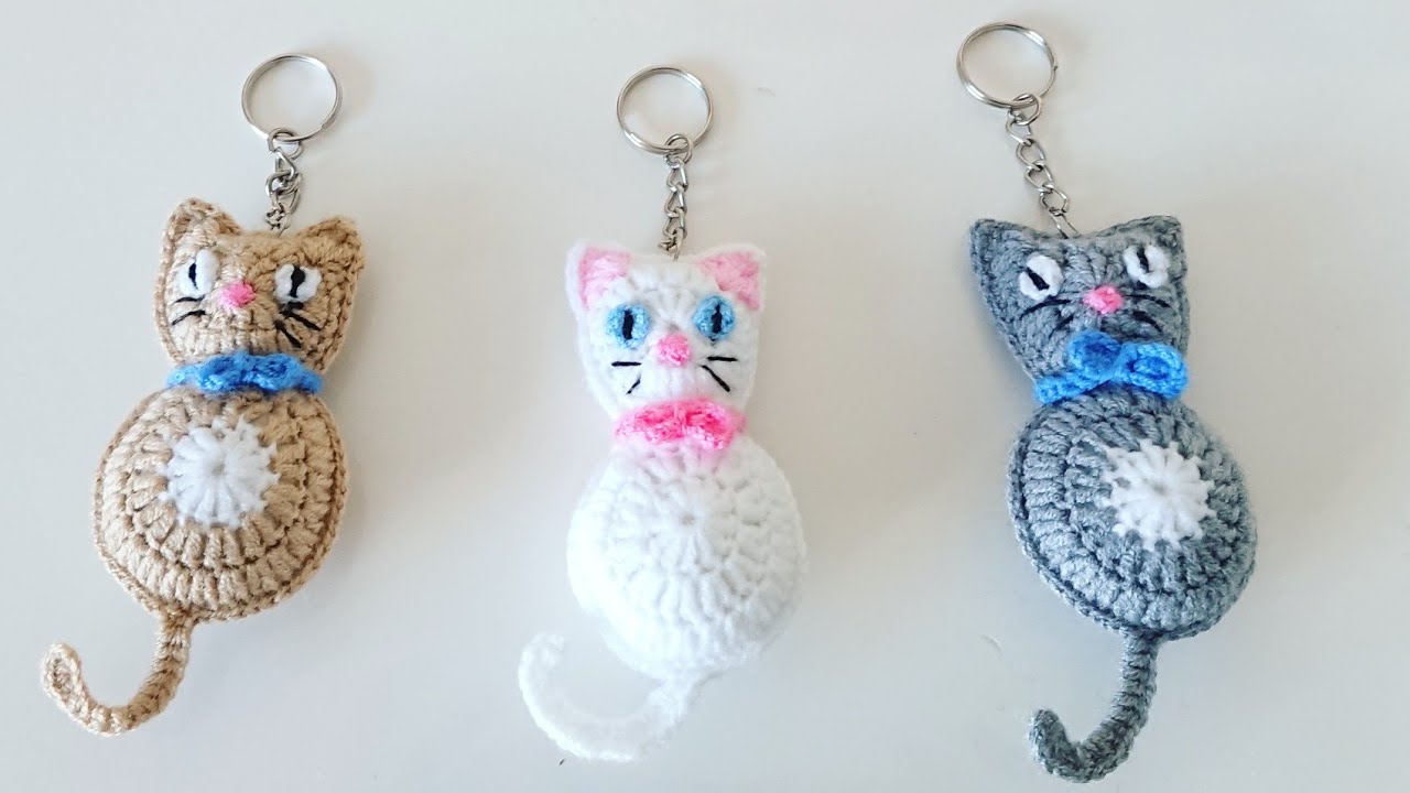 TIĞ İŞİ KEDİ ANAHTARLIK /AMİGURUMİ ANAHTARLIK/ÖRGÜ ANAHTARLIK (Tasarım @sevilay uysal örgüleri ) 🙀🙀🙀