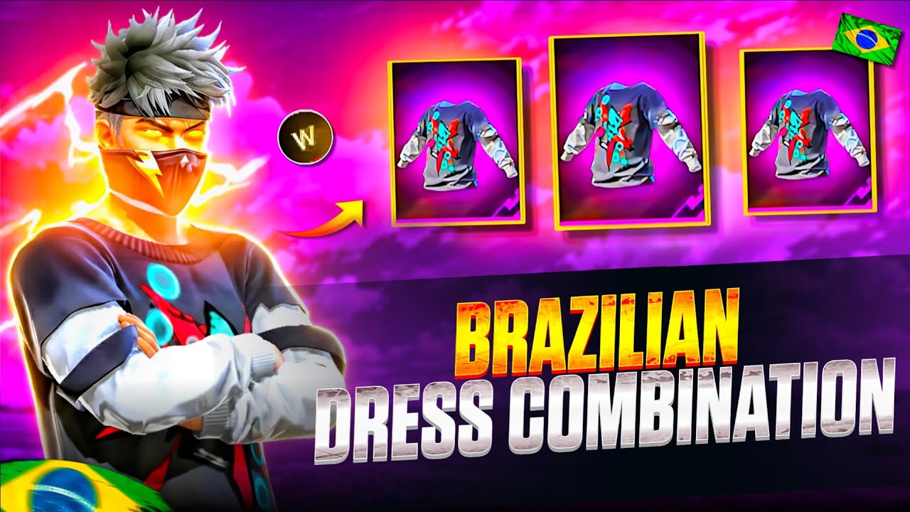 FREE FIRE BEST BR RANK TSHIRT 🇧🇷DRESS COMBINATION 😱 | 🇧🇷 Freestyle Look ...