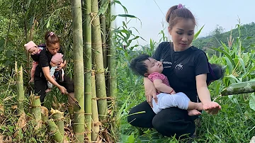 Single mom - Build a bamboo bathroom & find a source of clean water for living | Ly Yen Ca