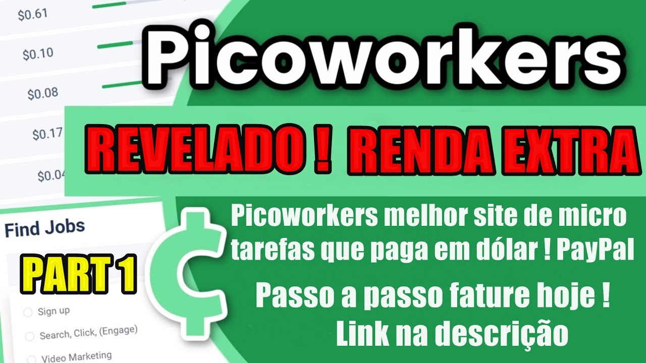 Picoworkers melhor site de micro tarefas remuneradas que paga em dólar PayPal !  [ 2022 ]  PART 1