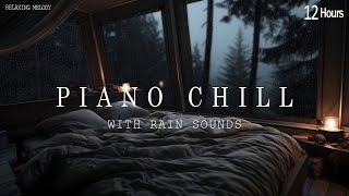 12 Hours of Relaxing Sleep Music with Rain Sounds by the Window | Music for Healing, Stress Relief