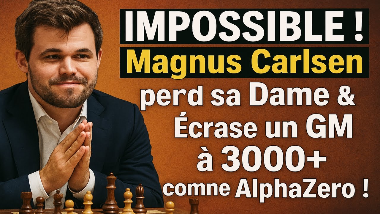 IMPOSSIBLE ! Magnus Carlsen perd sa Dame & Écrase un GM à 3000+ comme AlphaZero !