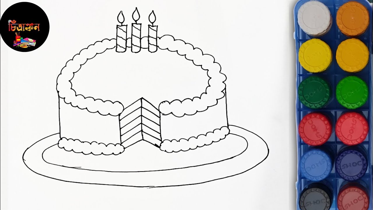 Birthday Cake Rainbow Drawing,Painting, Coloring for Kids & Toddlers |How To Draw, Paint Basic 