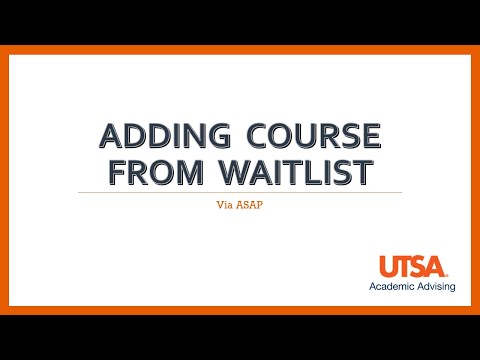 How To Add A Course From the Waitlist in ASAP