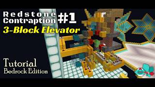 #1| 3-Block Redstone Elevator Tutorial | Bedrock