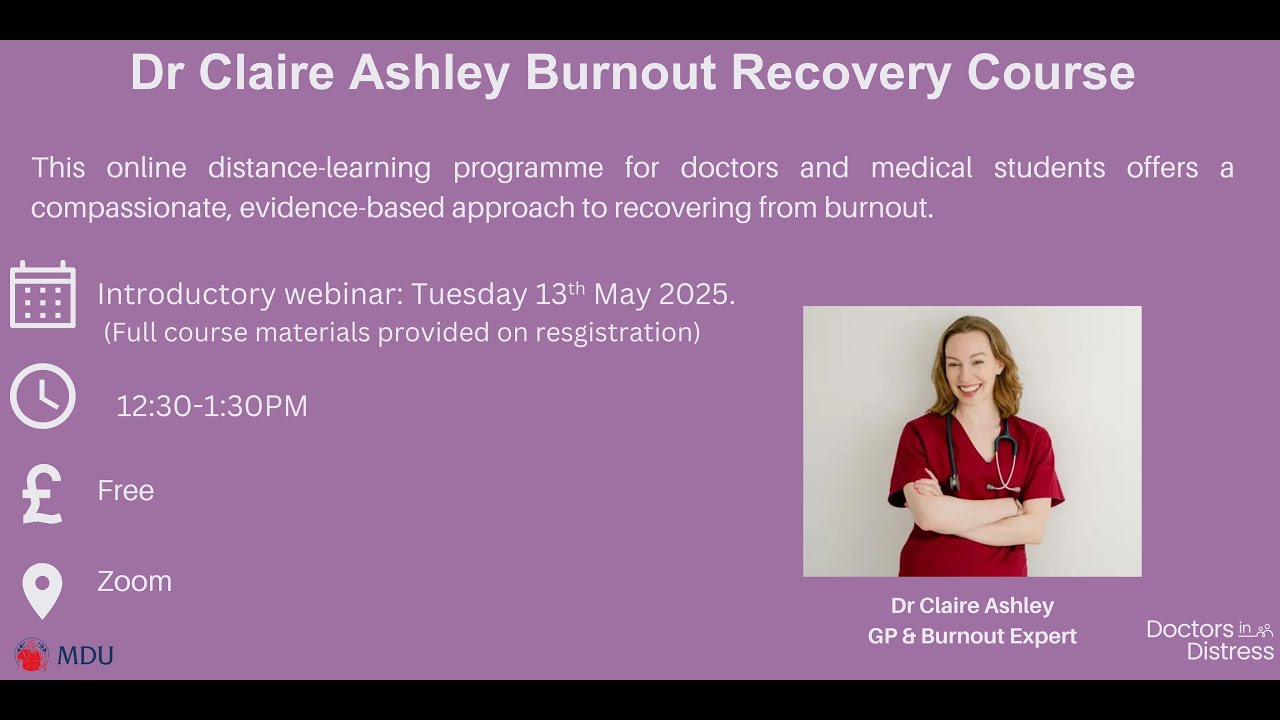 Dr Claire Ashley Burnout Recovery Course May 2025