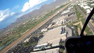 Landing at the Scottsdale airport in a R-44