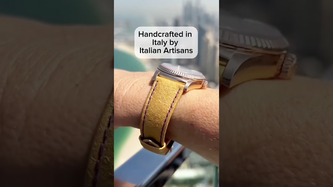 New Aztec Gold Pinatex Strap for Rolex Day-Date with Beige Champagne dial. Request for Availability.