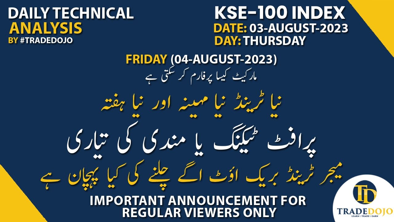 Psx Today 03082023 Daily KSE100 Index Technical Analysis Pakistan