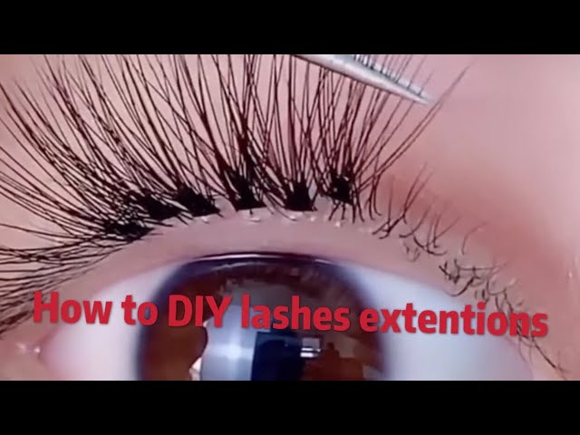 How to DIY eyelashes extensions by yourself ,using premade fans class=