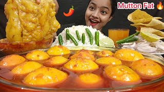 ASMR: 🔥OILY MUTTON FAT CURRY | LOTS OF SPICY EGG CURRY WITH RICE | FOOD EATING VIDEOS 🤤 BIG BITES 🥵