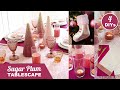 Diy christmas tablescape in pink gold and plum 