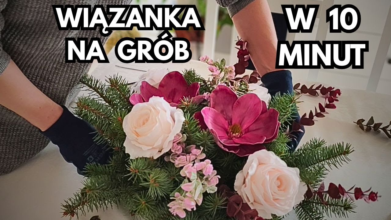 Wiązanka na żywym podkładzie z 8 kwiatów. Prosta i szybka