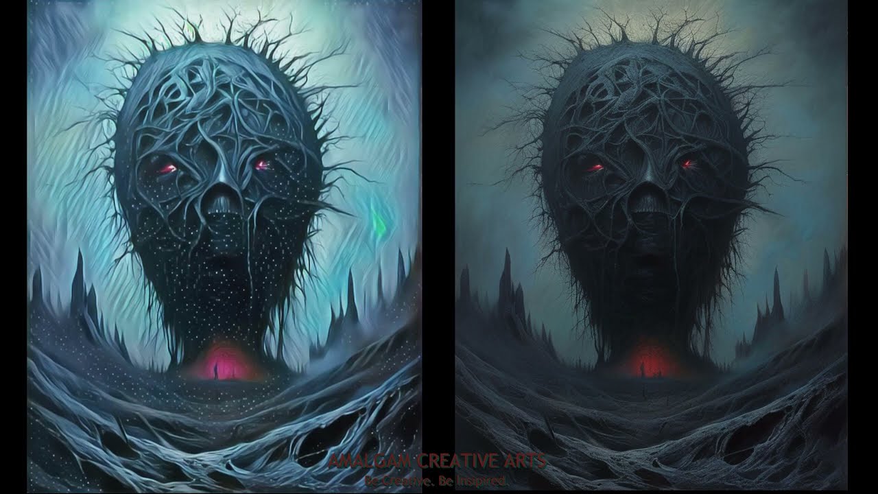 White Ice - Dark Mood Donnie Darko Creepy Thick Texture Oil Paint Art [Extended Version]