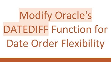 Modify Oracle