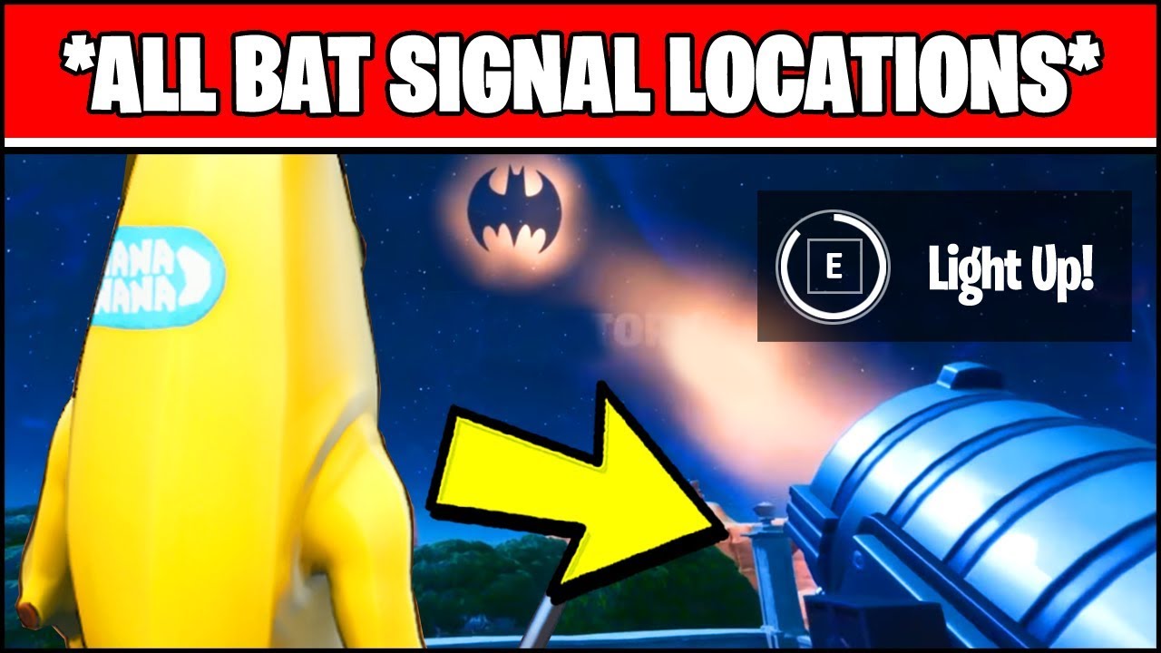 LIGHT UP DIFFERENT BAT SIGNALS OUTSIDE OF GOTHAM CITY LOCATIONS (Fortnite  BATMAN Challenges) - YouTube
