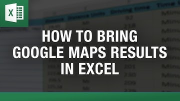 Google Maps Distance Results in Excel
