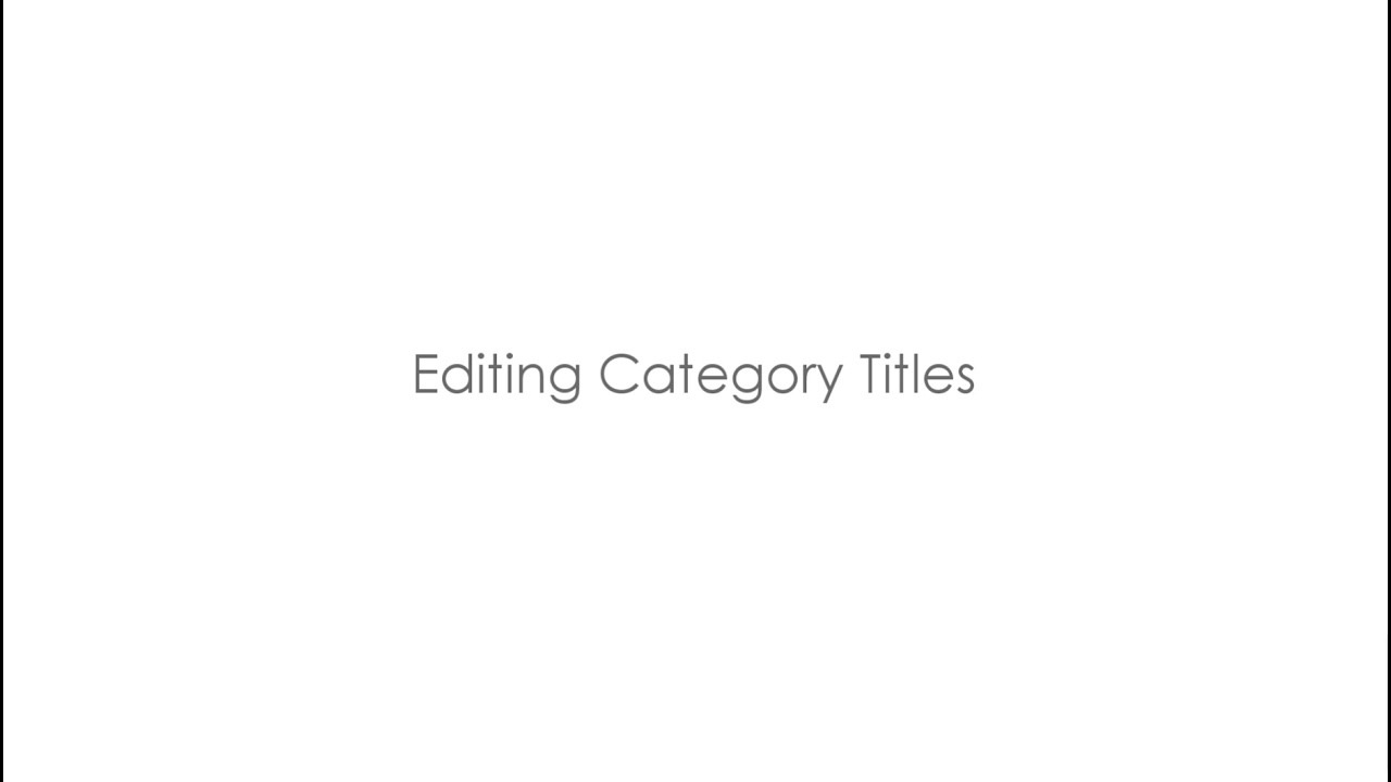 Magento 2 - How to Edit Category Titles - YouTube