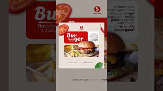 Tasty Burger Design Made In @canva | Social Media Post Series (Design No.64) - Canva Tutorial