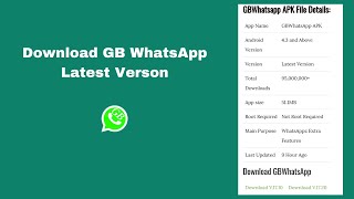 Download GB WhatsApp APK Latest Version||Download WhatsApp GB Latest Android Free screenshot 4