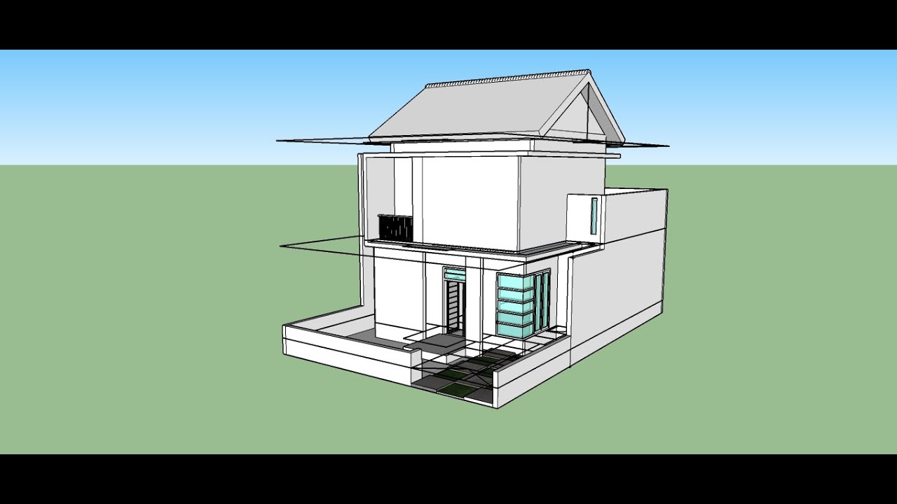 SketchUp Modeling Tutorial Rumah  2  lantai  part 2  pintu dan 