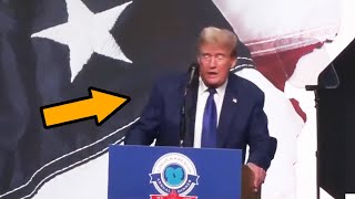 Trump almost FALLS OFF stage while saying Biden is "high as a kite"