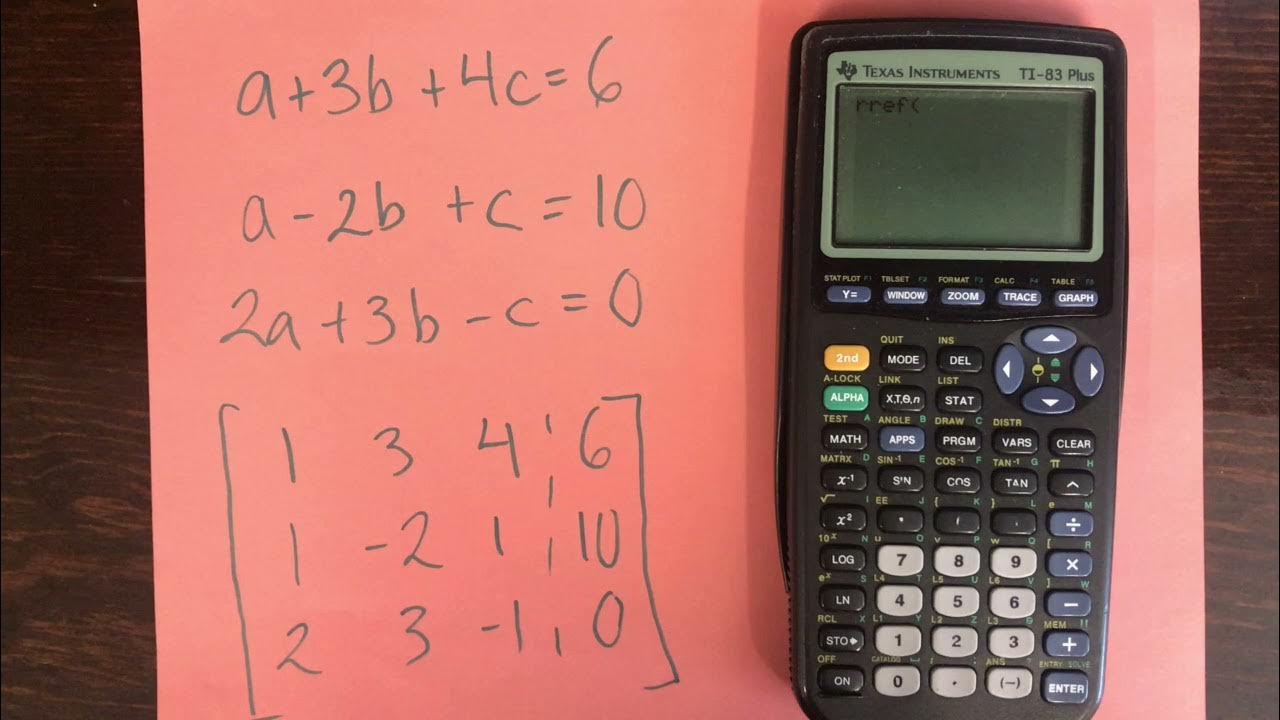 Reduced row echelon form rref on your calculator youtube