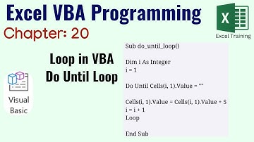 Do Until LOOP in VBA | Excel VBA Programming (Chapter 20)