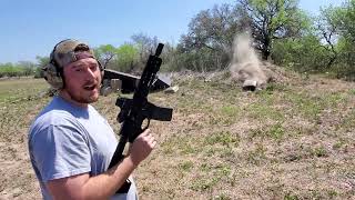 Boomer running the Alamo 15 trigger PSA 7.5 inch barrel.