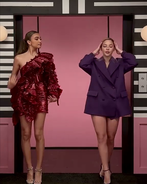 Madelyn Cline and Madison Bailey in InStyle's Awards Elevator