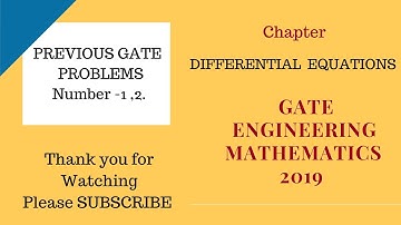 GATE-2019 Differential Equations problem 1,2.