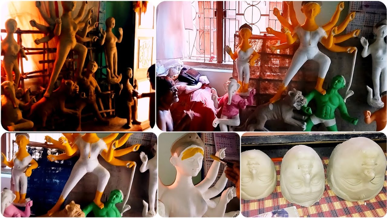 Ghosh barir durga puja| Durga idol making| Bonedi barir durga pujo| How to make durga idol?