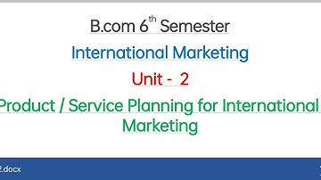2 Product / Service Planning Bcom 6th Sem important question 2022 MBA in International Marketing
