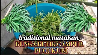 BUNGA BETIK CAMPUR PUCUK UBIcooking makan menyelerakan fresh kebun