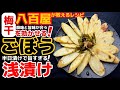 『梅干し』が合う【浅漬け ごぼう】八百屋が教える漬物レシピ！下茹で不要の簡単工程なのに味染みする方法とは？唐揚げ・煮物以外の提案！下処理・下ごしらえ・作り方・食べ方アレンジ・一番人気・保存・栄養