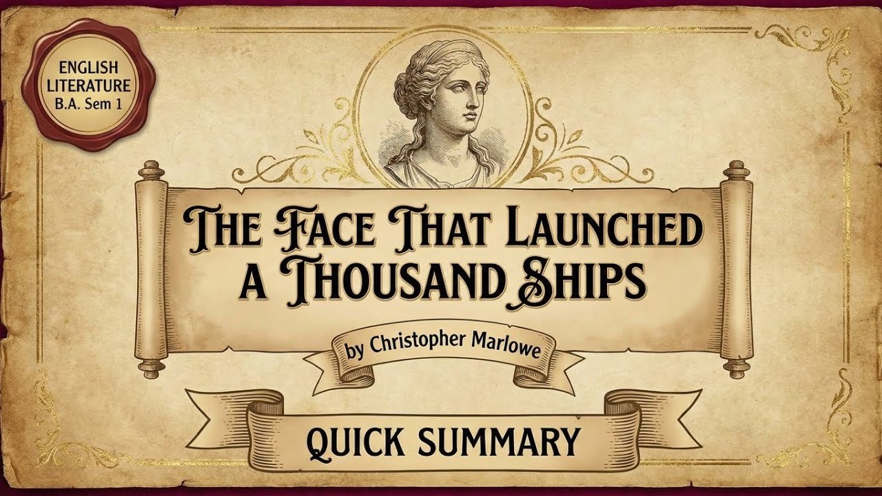The Face That Launched Thousand Ships - Christopher Marlowe | MGSU B.A ...