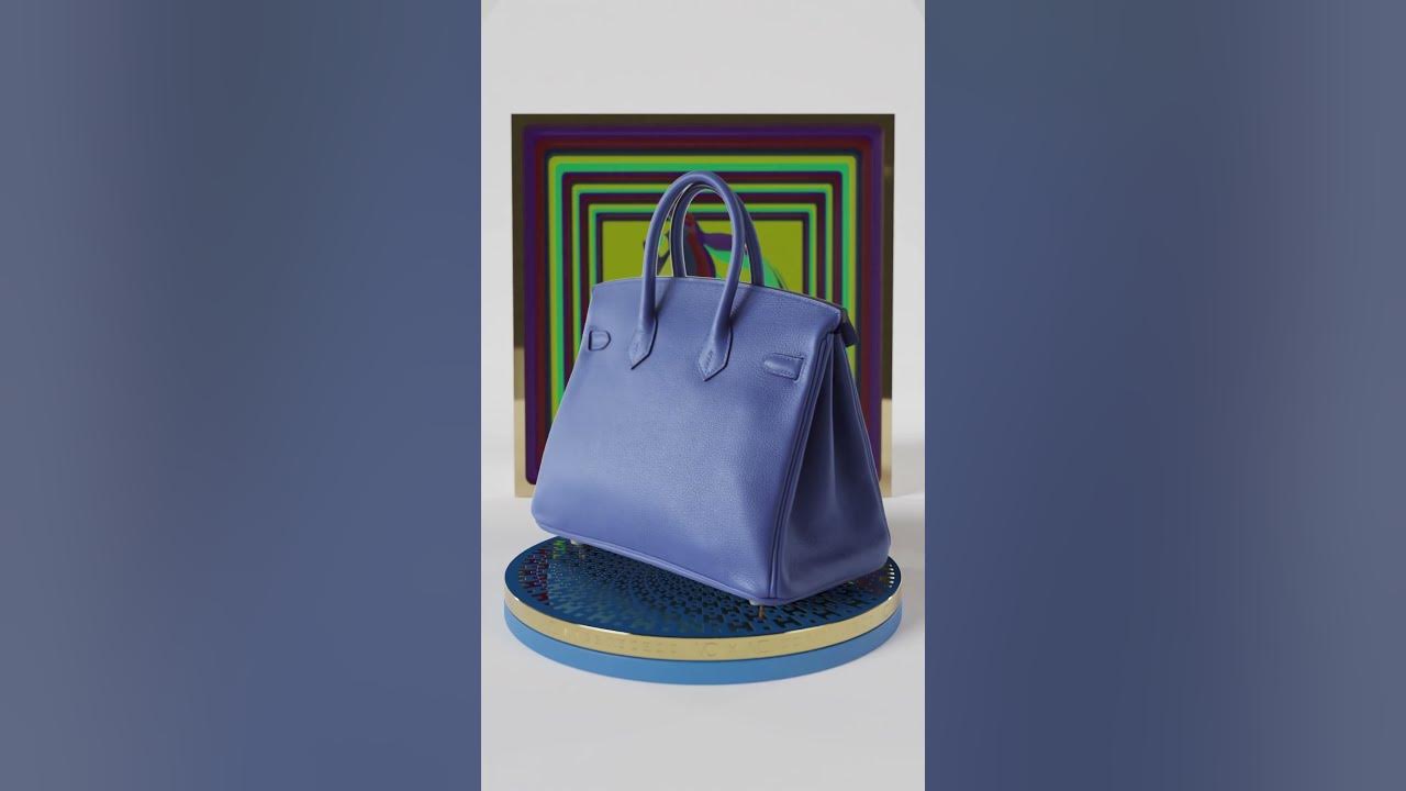 Hermes Birkin 25 Bag Blue Zellige Matte Alligator Gold Hardware